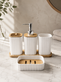 Set para Baño Línea SERENA — 4 Piezas WHITE/BLACK
